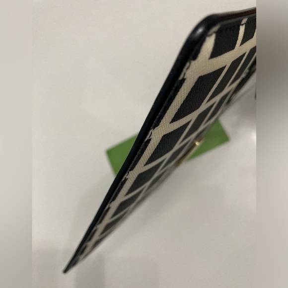 Kate Spade Laurel Way Tinie Checked Leather Wristlet, Black White, NWOT - Picture 8 of 14